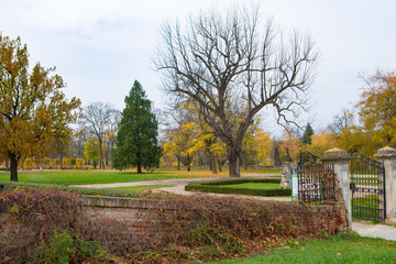 Gardens at Austerlitz palace. Savkov u Brna, Czech Republic