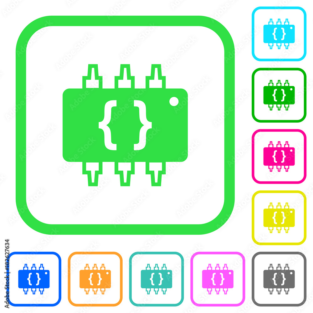 Poster hardware programming vivid colored flat icons icons