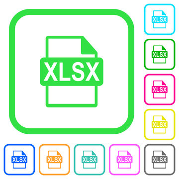 XLSX file format vivid colored flat icons icons