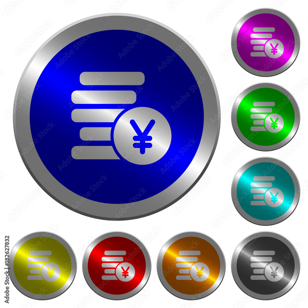 Poster yen coins luminous coin-like round color buttons