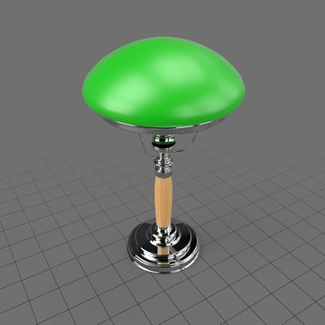 Desktop lamp with green shade