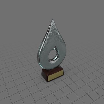 Raindrop shaped trophy