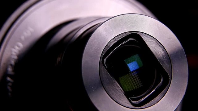 Close up of a wireless lens type camera
