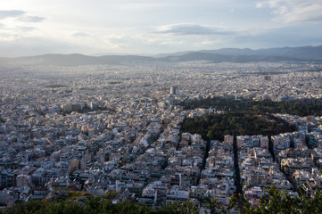 Vue panoramique d'Athènes depuis le mont Lycabette