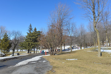 Mount-Royal and people in winter, Canada