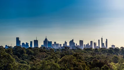 Photo sur Plexiglas construction de la ville A large panorama of the city of Melbourne, Victoria, Australia