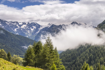 Cloudy sky in Gavia Pass, Valfurva, Valtellina, Lombardy, Italy