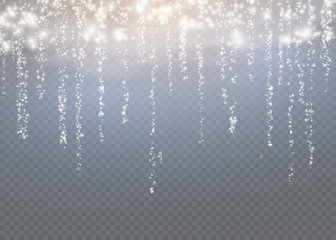 Obraz na płótnie Canvas Glow light effect. Vector illustration. Christmas flash. dust