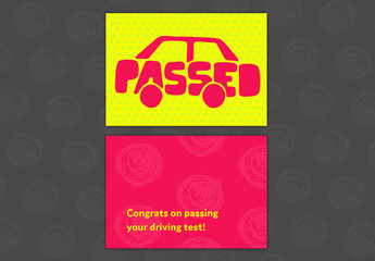 Driving Test Congratulations Card Layout 06