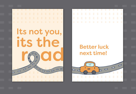 Driving Test Condolence Card Layout