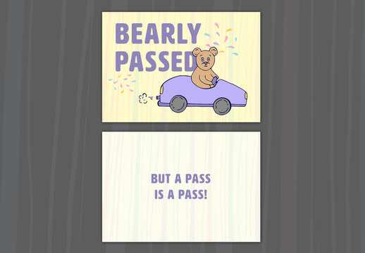 Driving Test Congratulations Card Layout 05