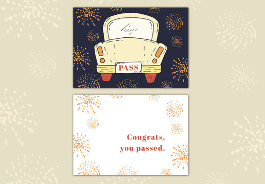 Driving Test Congratulations Card Layout 04