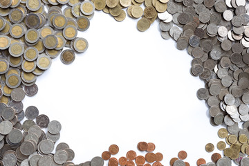 background business concept thai coin, copper thai coin