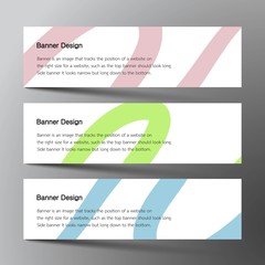  Web banner set design background. Inspired by brush, three color that blue green and orange.Vector illustration. 