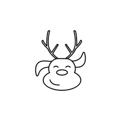 deer of Santa Claus line icon
