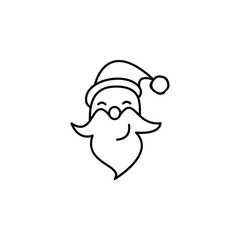 Cute Santa Claus line Icon