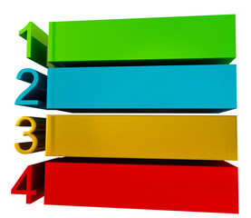 3D colorful infographic banner with numbers 