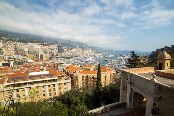 Fototapeta na wymiar Cityscape of La Condamine, Monaco. Principality of Monaco, French Riviera