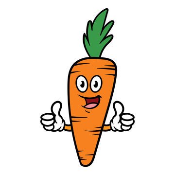 Cartoon Carrot Character Giving Thumbs Up