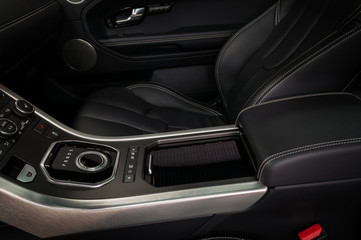 Fototapeta na wymiar Modern car control panel. Interior detail.