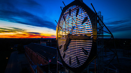Giant Clock with Sunset