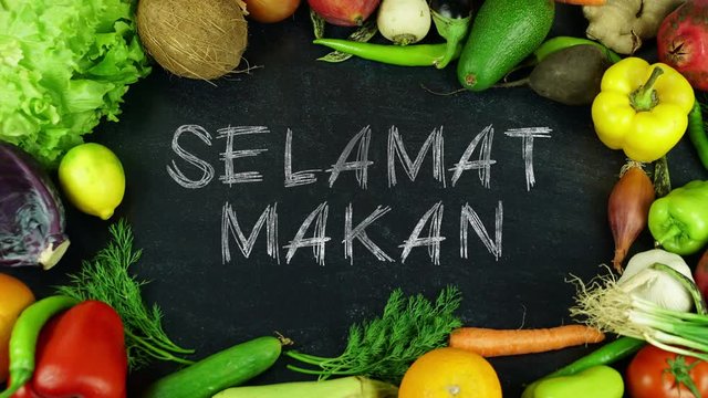 Selamat makan Indonesian fruit stop motion, in English Bon appetit