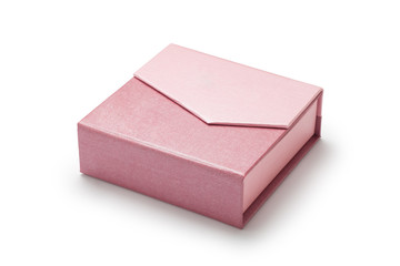 Pink gift box isolated on white background