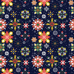 Christmas snowflakes seamless pattern