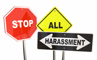 Stop All Harassment Abuse Road Signs 3d Illustration