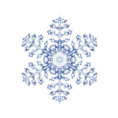 雪の結晶　水彩 ベクター イラスト