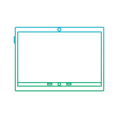 tablet device icon image vector illustration design  blue to green ombre