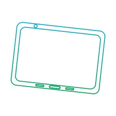 tablet device icon image vector illustration design  blue to green ombre