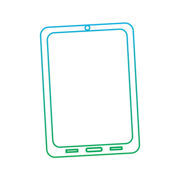 smartphone digital device icon image vector illustration design  blue to green ombre