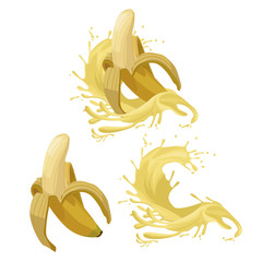 Bananas fruit splash icon vector illustration graphic design