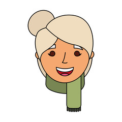 Obraz premium old woman portrait lady grandma cartoon vector illustration