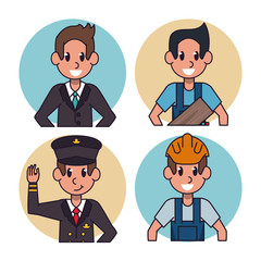 Fototapeta premium Worker cartoon icons icon vector illustration graphic design