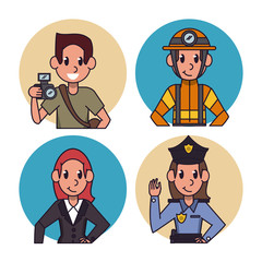 Worker cartoon icons icon vector illustration graphic design