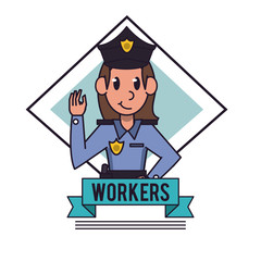 Workers and jobs cartoon icon vector illustration graphic design