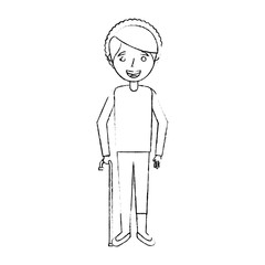 elderly woman grandmother character happy expression sketch vector illustration