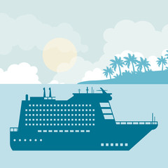 Cruise at sea icon vector illustration graphic design