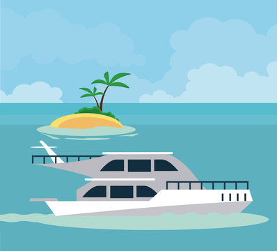 Sport boat at sea icon vector illustration graphic design