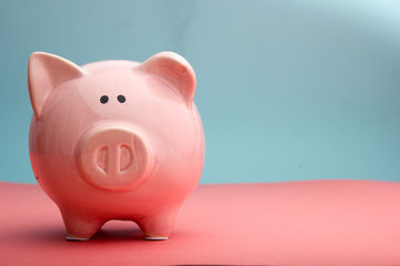 piggy bank. business, finance, investment and saving concept. Copy space for text