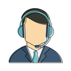 Call center man avatar icon vector illustration graphic design
