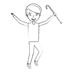 elderly woman grandmother character happy expression sketch vector illustration