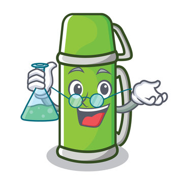 recommend clip art: Professor thermos character cartoon style