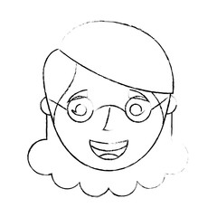 old woman portrait lady grandma cartoon vector illustration