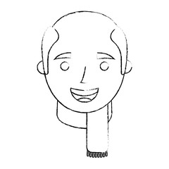 the face old man profile avatar of the grandfather sketch vector illustration