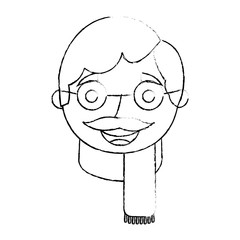 Obraz na płótnie Canvas the face old man profile avatar of the grandfather sketch vector illustration