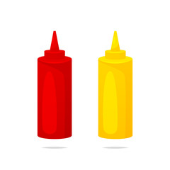 Ketchup and mustard vector