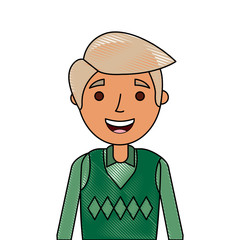 old man portrait of a pensioner grandfather character vector illustration